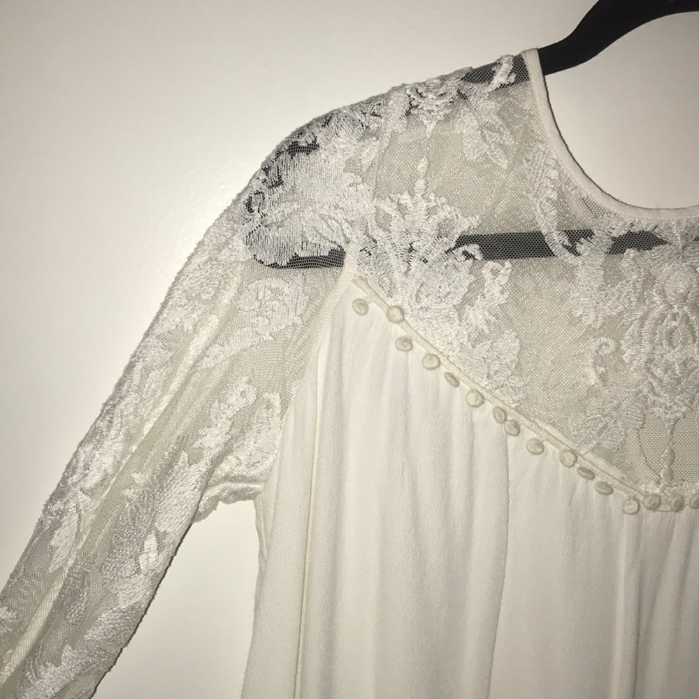 For Love & Lemons - White long sleeve lace dress